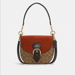 Coach KLEO Shoulder Bag 23 In Signature Canvas red/brown